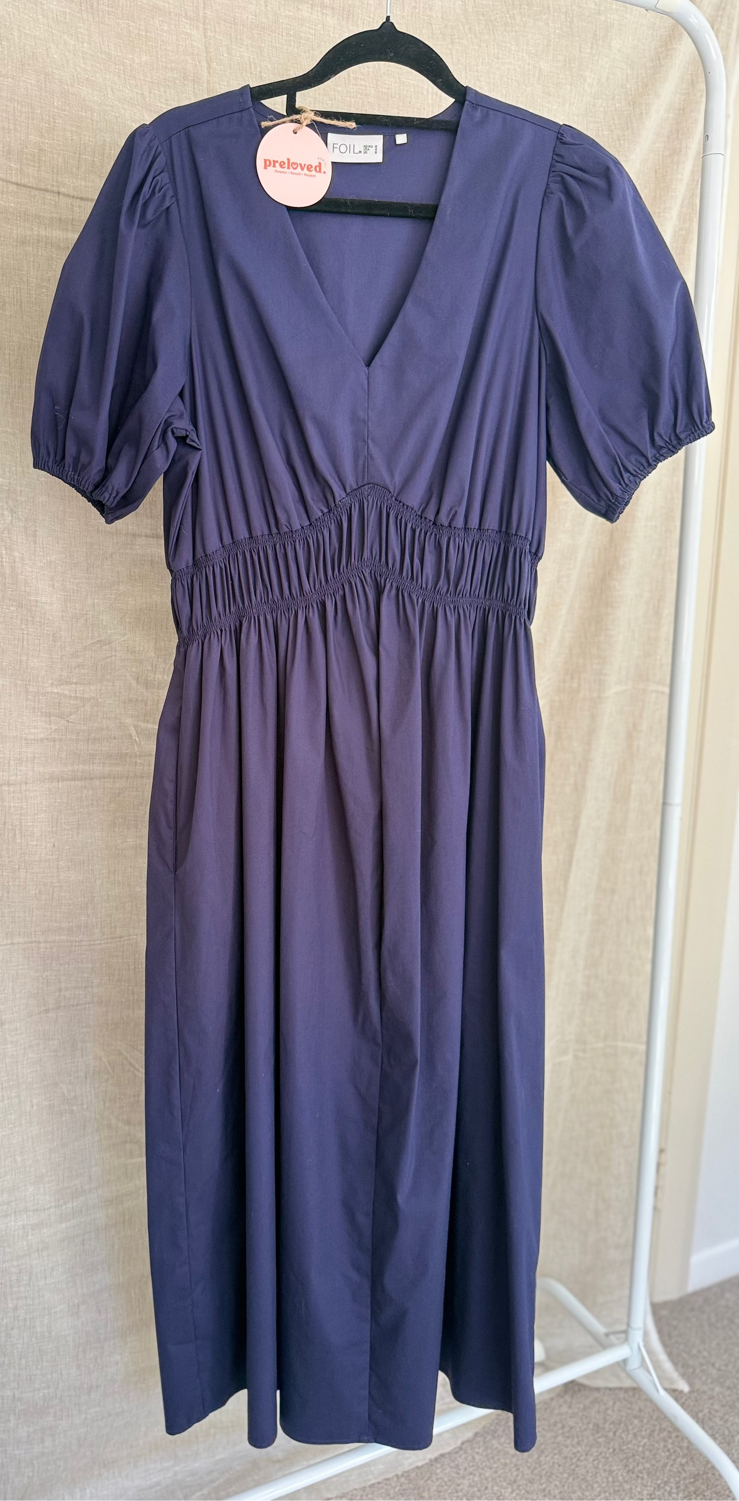 Foil Navy Dress