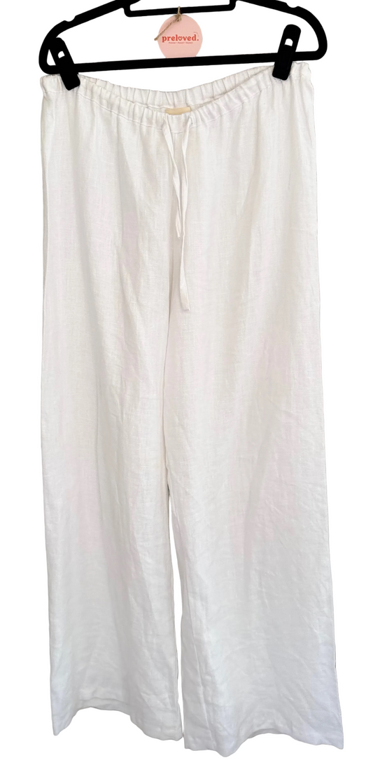 Beiged White Linen Pants - Size 10
