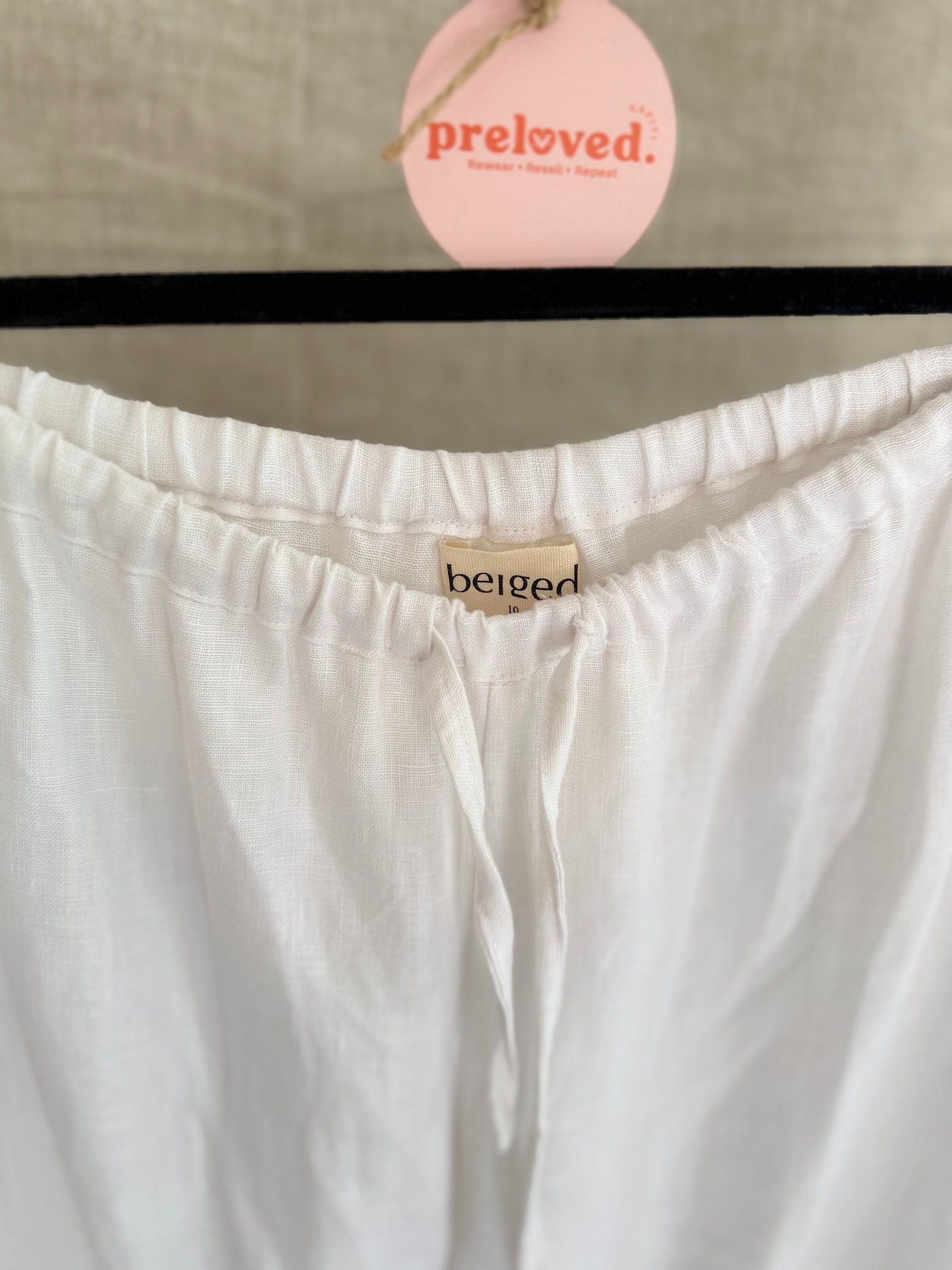 Beiged White Linen Pants