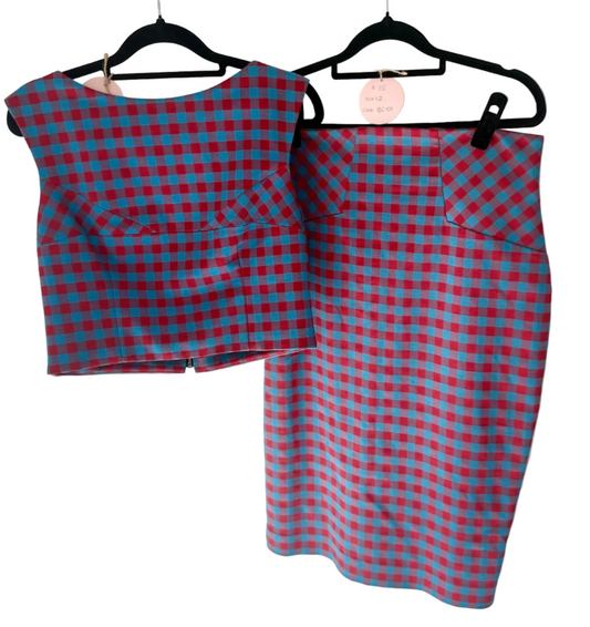 Cue Gingham Set - Size 12