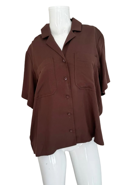 Trenery Brown Shirt - Size 8
