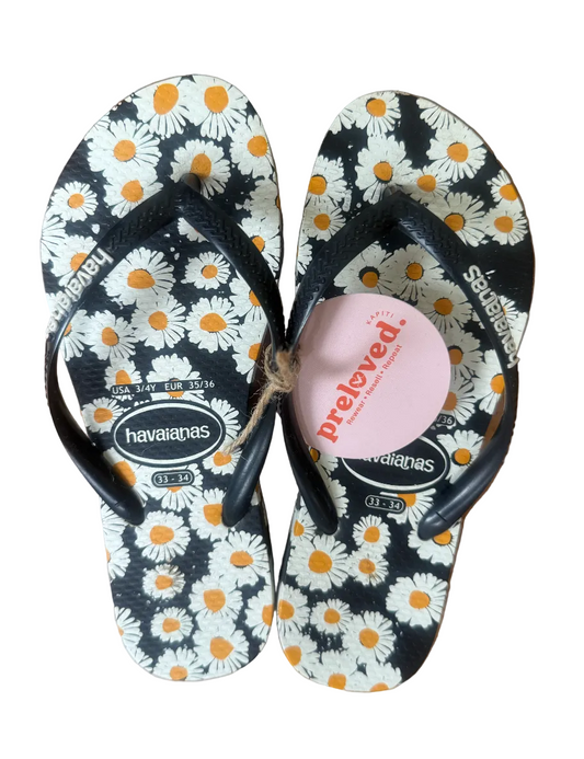 Havianas - Floral - Size 3/4Y